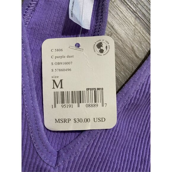 Free People NWT Free People Movement/Free Throw Crop Top Purple Dust, Sz Medium - Picture 2 of 5